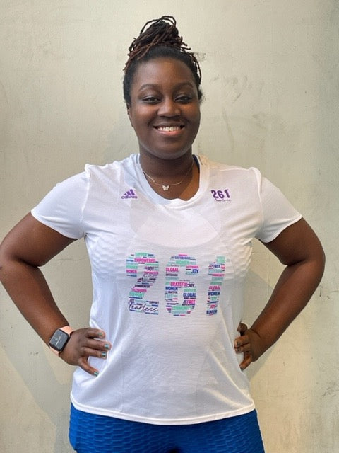 Model is wearing the Empowered Runner Tee in size XL. Usually wears size L.